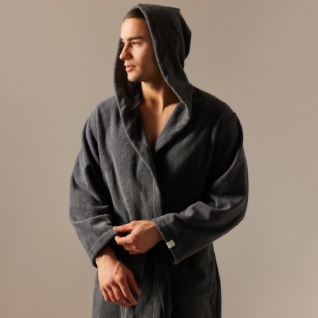 Terry robe with a hood of men's SL Home: Basic "Grig Sandra", size L, 100% cotton, 420 g/m2 9849-4