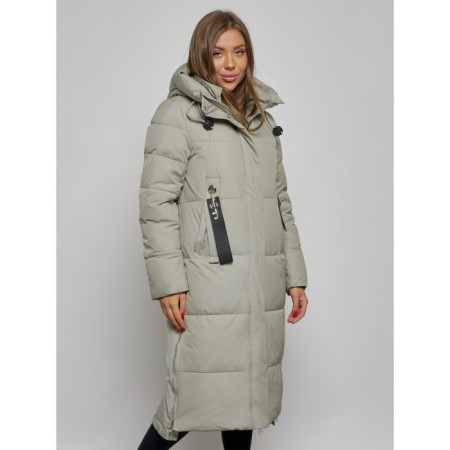 Coat insulated winter female, size 42, green color-8