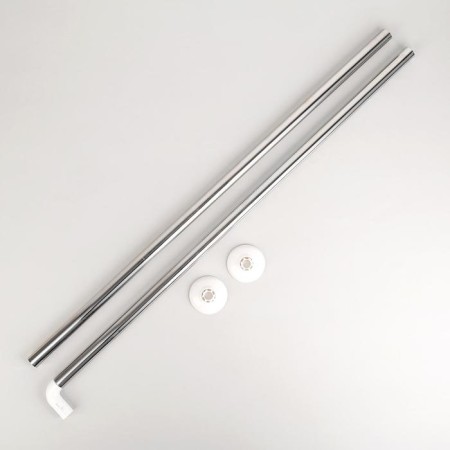 Bathroom cornice is M-shaped, 80 × 80 cm, stainless steel-1