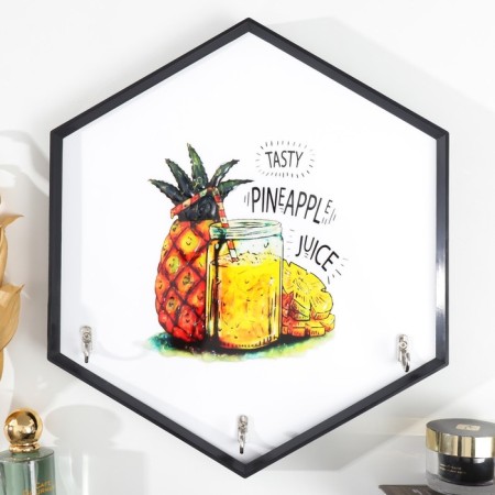 Decorative hooks 3 hooks "Pineapple juice" 34x30 cm