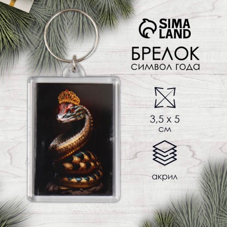 Acryl keychain "Snake with crown" 3.5x5 cm