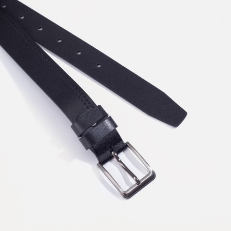 Belt, width 3 cm, screw, buckle metal, black color-1