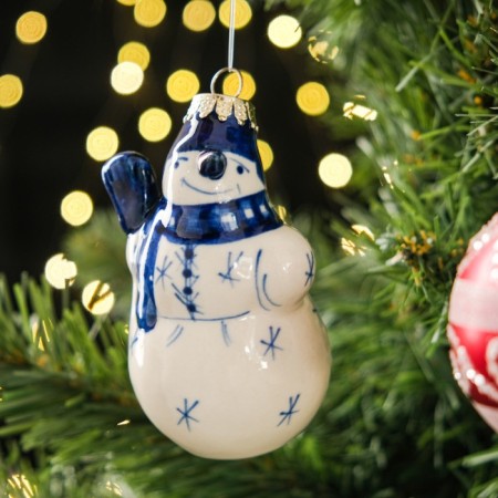 Souvenir on the Christmas tree "Snowman", 8 cm, Gzhel-6