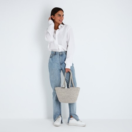 Bag-touut without fastening, gray color-4