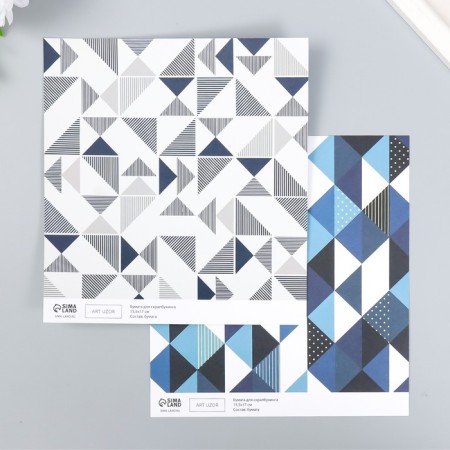 Scrapbooking paper bilateral "Scandinavia" density 180 grams 15.5x17 cm-1