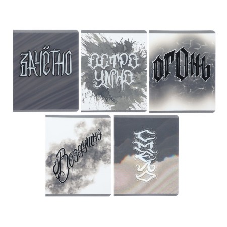Notebook of 48 sheets in the cage "Stylish series", plastic cover, block 60 g/m2, mix