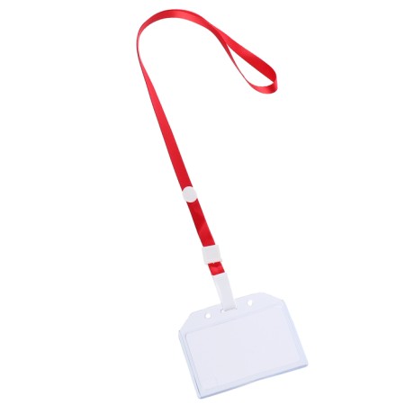 Horizontal badge 85 x 54 mm, erichkrause transparent case, textile tape, mix color-4