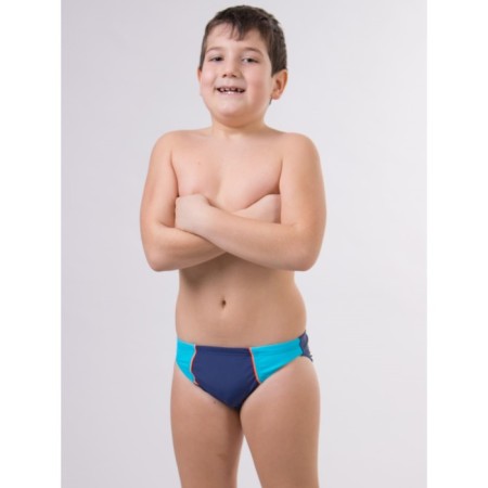 Swimming trunks for boys, height 110-116 cm, dark blue color, blue-2