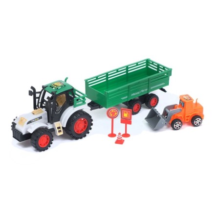 Tractor inertial "Farmer", with a trailer, color mix-7