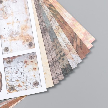 Scrapbooking paper 30x30 cm "steampunk", bilateral, 12 sheets, 12 designs, 180 g/m2-1