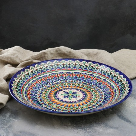 Lryagan Round Rishtan Ceramics, 41cm, blue-red, small ornament-1