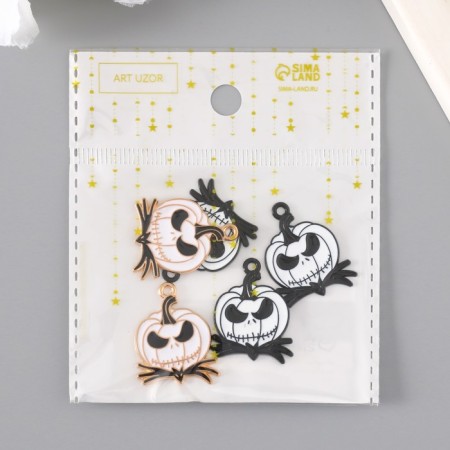 Decor for creativity Metal "Terrible Pumpkin" enamel mix 2.7x2 cm-3