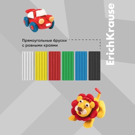Plasticine 6 colors, 96 g, Erichkrause Basic, in cardboard packaging-5