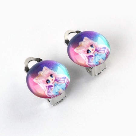 Earrings Clips "Anime", 1 x 1.4 x 1.8 cm-3