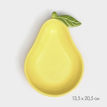 Ceramic “pear” plate, deep, yellow, 20.5 cm, 1 variety, Iran-1