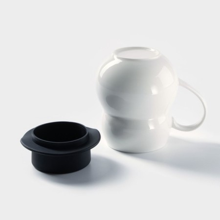 Ceramic mug with silicone lid "Gentleman", 380 ml, MIX drawing-1
