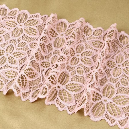 Lace elastic fabric, 180 mm × 2.7 ± 0.5 m, powder color-2
