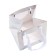 A packet for a cake with a square bottom and window, holographic, 15 x 15 x 15 cm