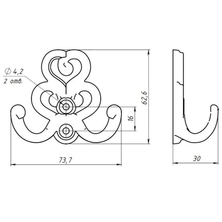 Tundra-lifter hook No. 41, white polymer, 1 pc.-6