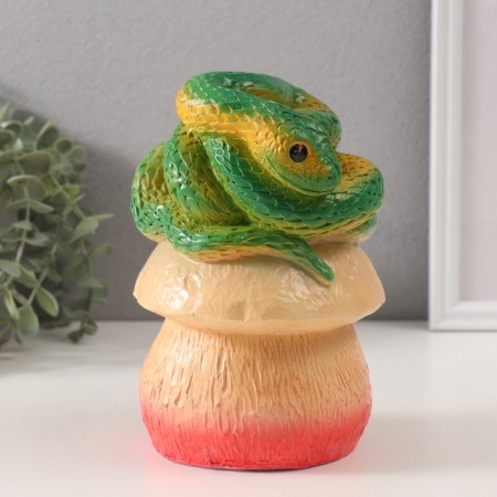 New Year's piggy bank "Snake on the mushroom" 18 x12 x 12 cm.-2