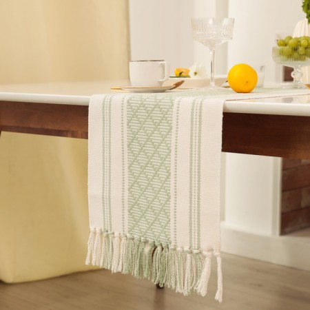 Ethel Scande -green path 38*150 cm, 50%cotton 50%linen-1