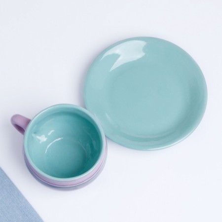 Tea couple "Borisovskaya" 0.25l / 9x6cm + saucer 15cm, lavender-2