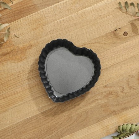 Baking form "Jacqueline. Called heart ”, 11 × 2 cm, removable bottom, anti -stick coating, black color-1