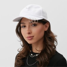 Women's cap minku with rings white color, rr 56-58