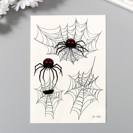 Black body tattoo with the color "Spiders and Web" 15x10.5 cm