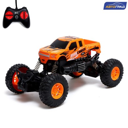 Radio -controlled jeep "Pickup", 1:18, works from batteries, color orange color