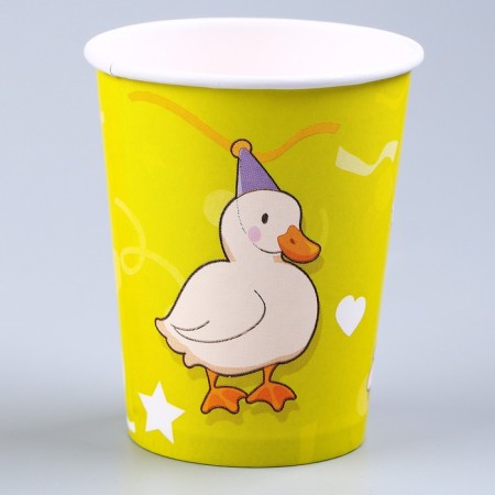 A set of paper dishes disposable ducks ”: 6 plates, 1 garland, 6 glasses, 6 caps-8