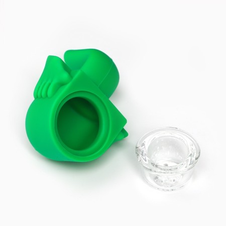 Bong smoking "Green Condeem", 11.5 x 7.5 x 7.5 cm-8