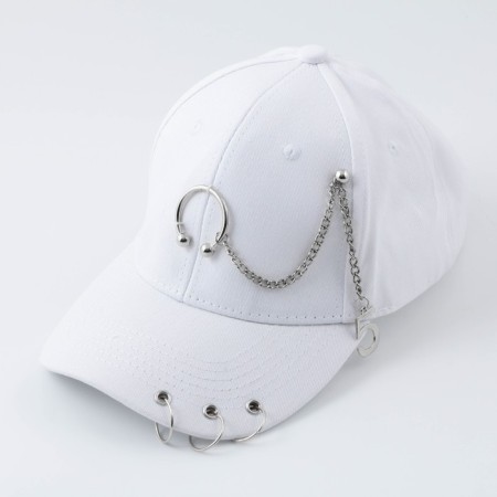 Women's cap with rings, white color, rr 56-1
