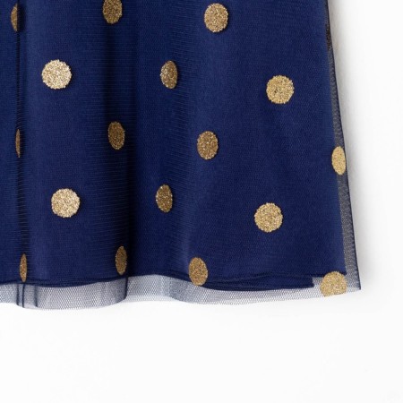 Платье детское нарядное KAFTAN горошек, рост 86-92, синий-8
