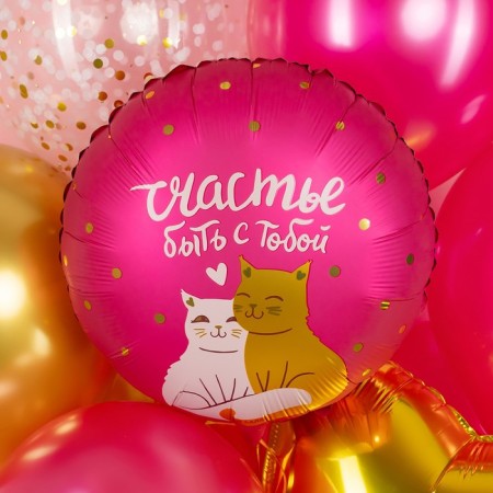 Foil ball 18 "Circle" happiness to be with you (cats) "in ind.-1