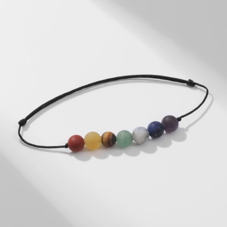 Bracelet of desires "7 chakras" on a black thread, the length is regulated-2