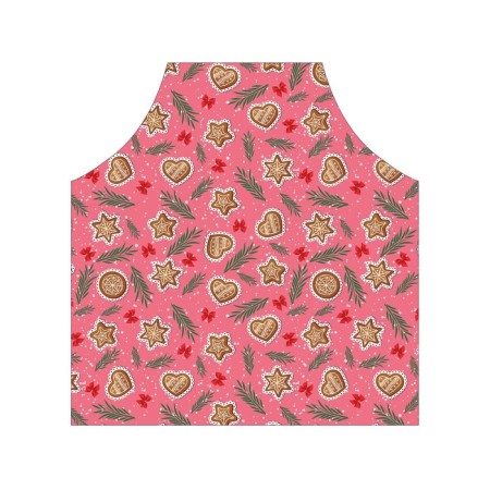 Apron of a kitchen with a photo print "New Year's gingerbread", adjustable, size OS-1
