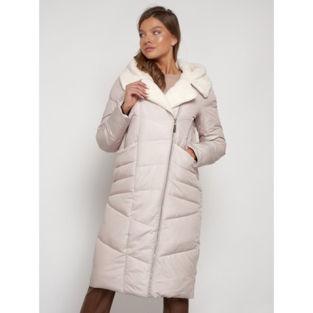 Coat insulated winter female, size 54, beige color-16