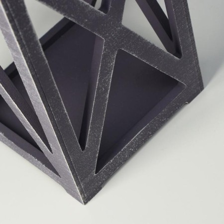 Kashpo wooden 14 × 14 × 26 cm "Lantern High-tech Provence", gray graphite-3
