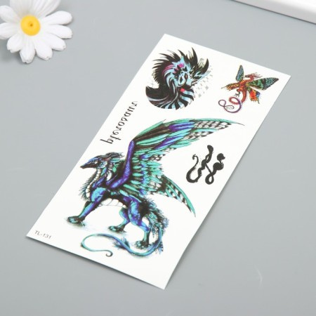 Tattoo on the body color "Dragons anime" 9x19 cm-1