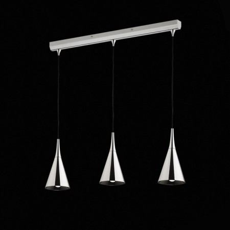 Suspended chandelier ST LUCE. SL874.103.03. GoCce. 3x40 watts, E27, 80x14x30 cm, chromium color-1