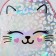 Baby backpack for girls Artificial leather, meow, cat, holography, 27x23 x 10 cm