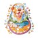 Wooden Puzzle "Labrador-Serfing", with Swarovski 46 × 35 cm crystals
