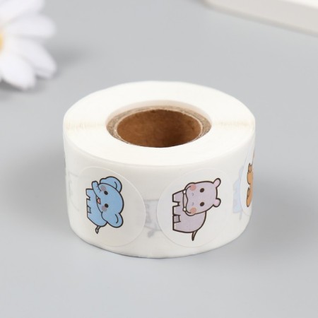 Stick Paper "Beasts of the jungle" d = 2.5 cm 500 pcs in a roll 3x6.5x6.5 cm-2