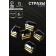 Rhinestones in DSAPs (set 5 pcs), 10x14mm, black color in gold