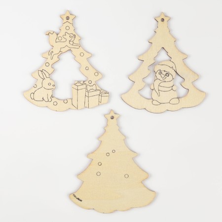 DIY tree pendant from wood for the New Year "Christmas tree", New Year's set for creativity-3