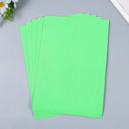 Foamiran "neon shine - light green" 2 mm format A4 (set of 5 sheets)-1