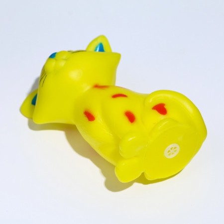 Brying toy "cat" for dogs, 10 cm, yellow-4