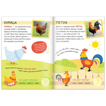 Set 3 in 1 "My Farm": 11 puzzles-chains, a book with stickers, coloring-9