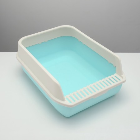 A high side toilet with a scoop and a filter, 50 x 36 x 21 cm, blue-3
